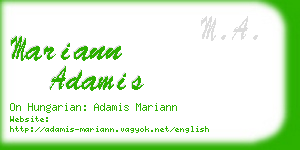 mariann adamis business card